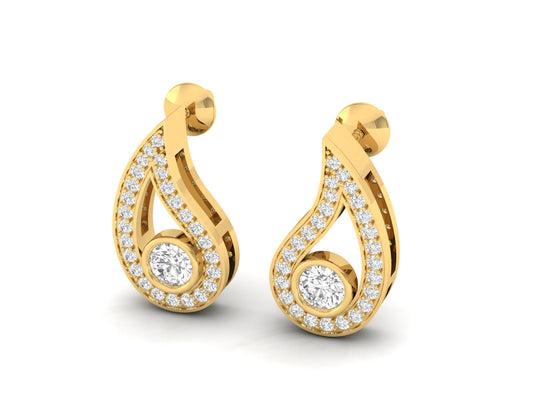 Radiant Teardrop Halo Diamond Earrings