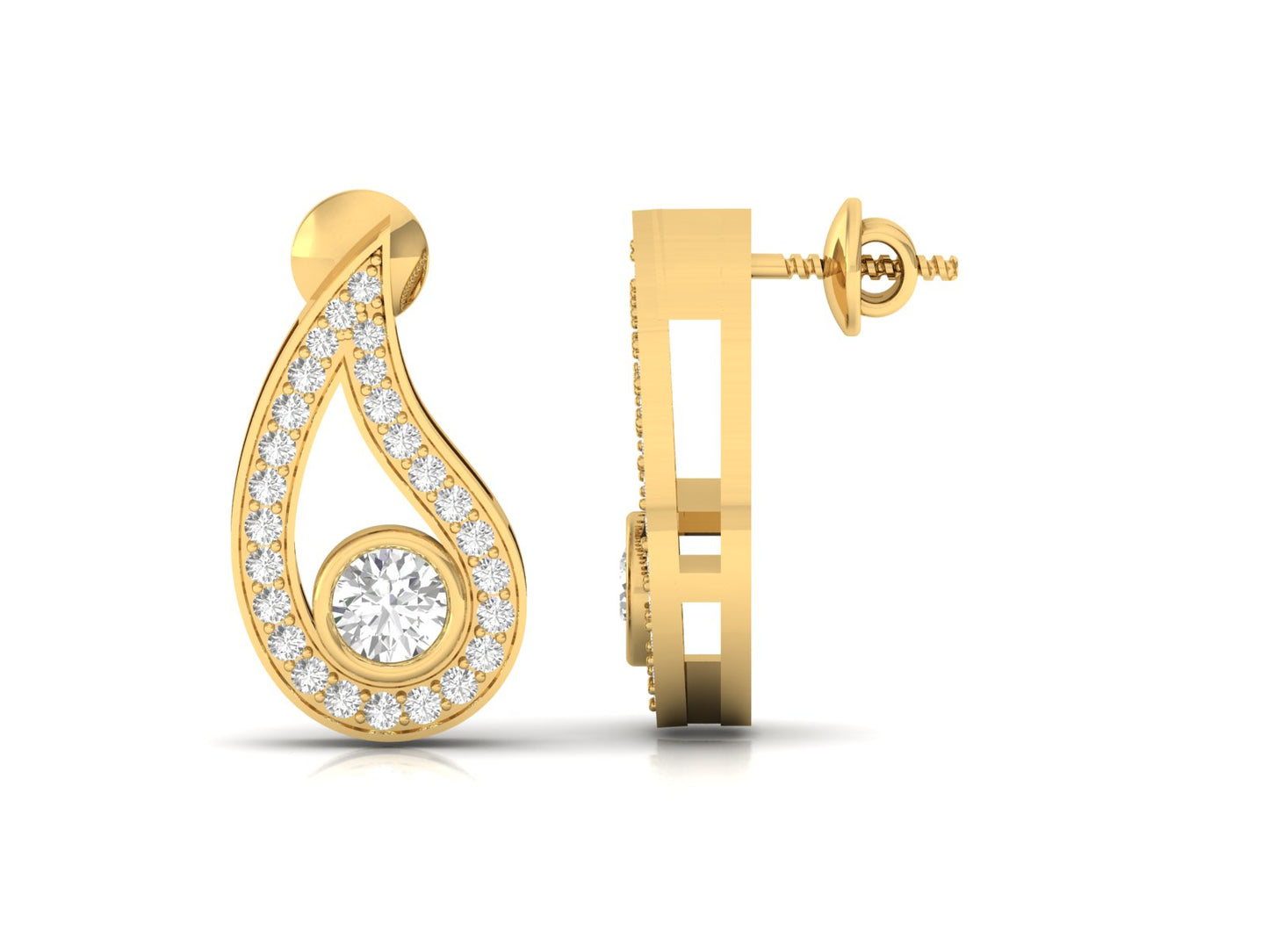 Radiant Teardrop Halo Diamond Earrings