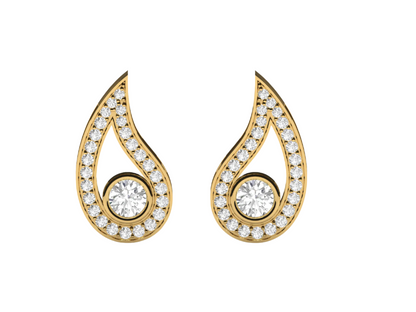 Radiant Teardrop Halo Diamond Earrings