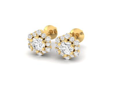 Diamond Halo Stud Earrings