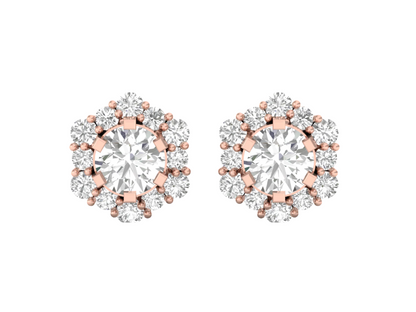 Diamond Halo Stud Earrings