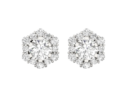 Diamond Halo Stud Earrings