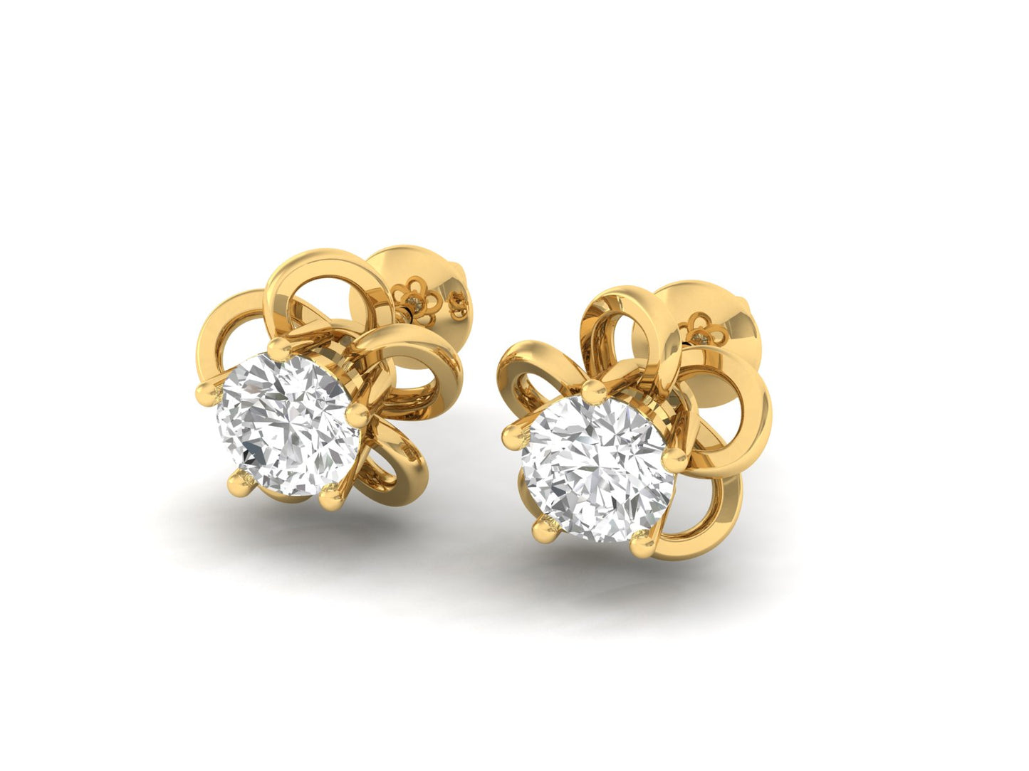 Petite Floral Diamond Studs