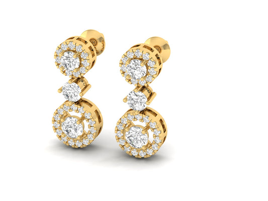 Elegant Gold and Diamond Drop Earrings