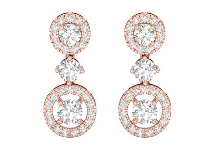 Elegant Gold and Diamond Drop Earrings