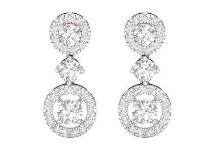 Elegant Gold and Diamond Drop Earrings