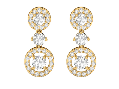 Elegant Gold and Diamond Drop Earrings
