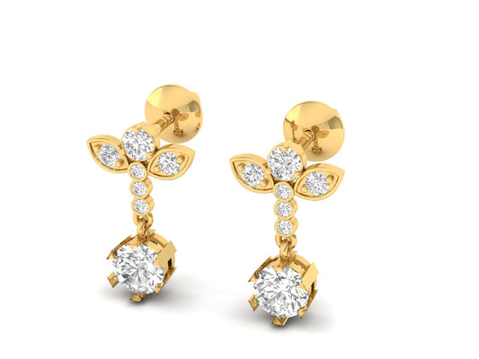 Floral Diamond Drop Earrings