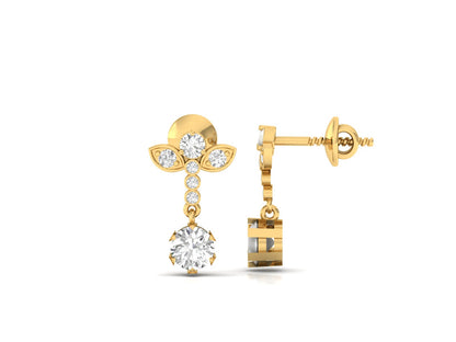 Floral Diamond Drop Earrings