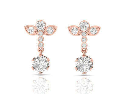Floral Diamond Drop Earrings