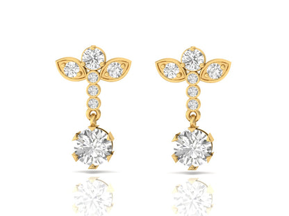 Floral Diamond Drop Earrings