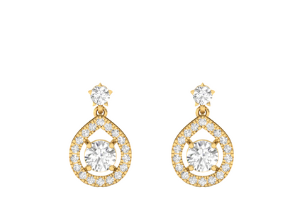 Teardrop Halo Diamond Earrings