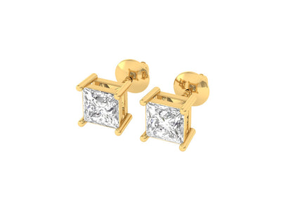 0.50 Carat Princess Solitaire Earrings
