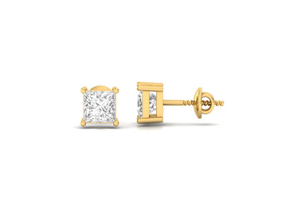 0.50 Carat Princess Solitaire Earrings