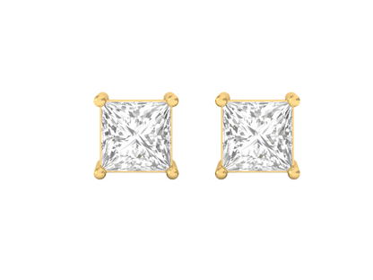 0.50 Carat Princess Solitaire Earrings