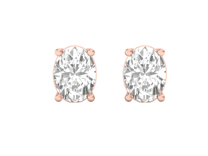 0.50 Carat Oval Solitaire Earrings