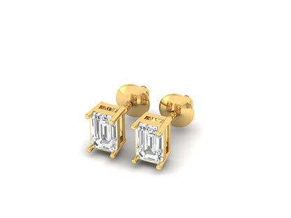 0.50 Carat Emerald Solitaire Earrings