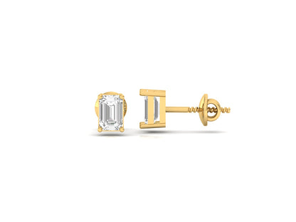0.50 Carat Emerald Solitaire Earrings