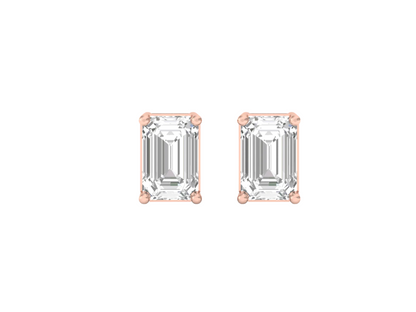 0.50 Carat Emerald Solitaire Earrings