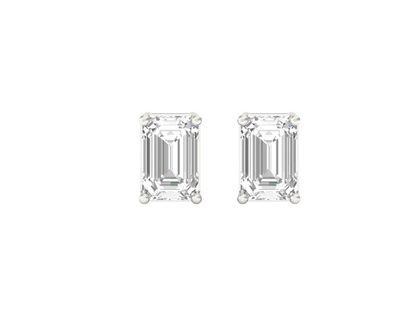 0.50 Carat Emerald Solitaire Earrings