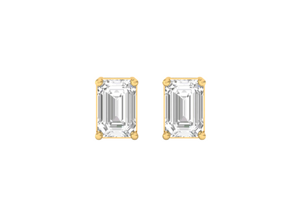 0.50 Carat Emerald Solitaire Earrings