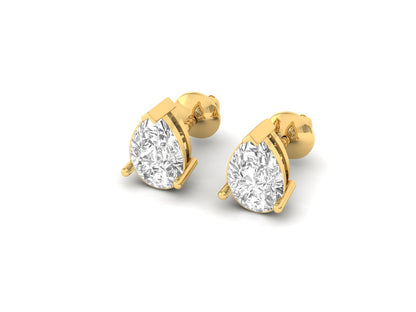 0.50 Carat Pear Solitaire Earrings
