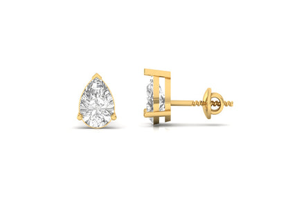 0.50 Carat Pear Solitaire Earrings