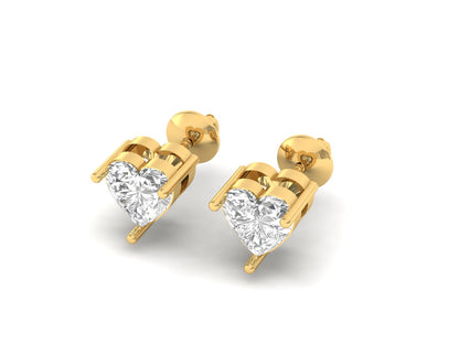 0.50 Carat Heart Solitaire Earrings