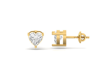 0.50 Carat Heart Solitaire Earrings