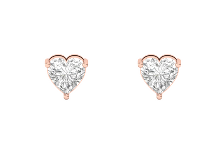 0.50 Carat Heart Solitaire Earrings