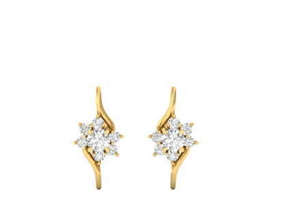 Stylized Floral Diamond Earrings