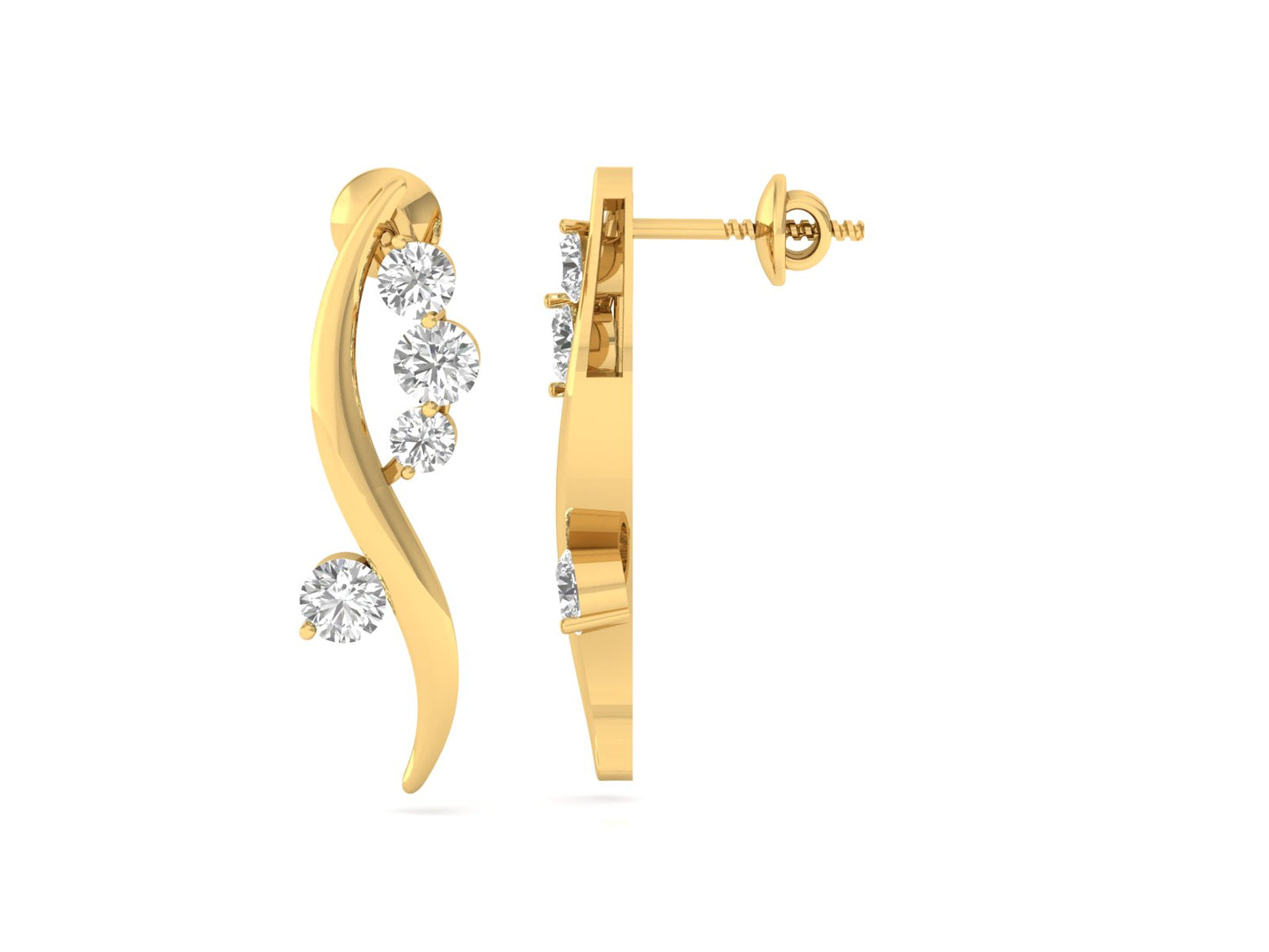 Sinuous Diamond Earrings