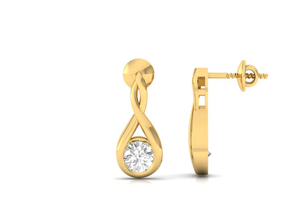 Infinity Twist Diamond Drop Earrings