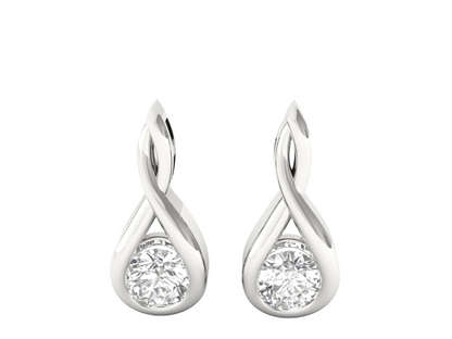 Infinity Twist Diamond Drop Earrings