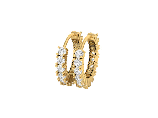 Elegant Gold Hoop Earrings with Sparkling Diamonds
