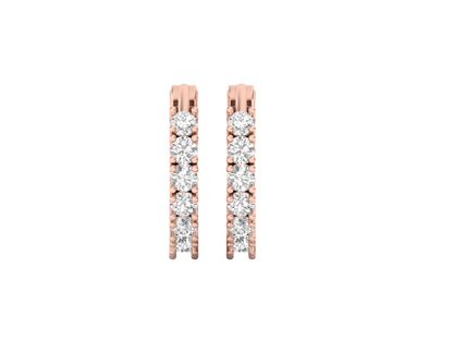 Elegant Gold Hoop Earrings with Sparkling Diamonds