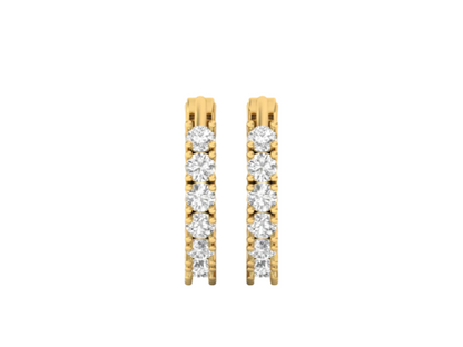 Elegant Gold Hoop Earrings with Sparkling Diamonds