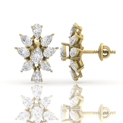 Elegant Diamond Starburst Earrings
