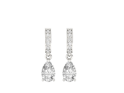 Sparkling Pear Cut Dangle Earrings