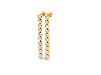 Linear Diamond Dangle Earrings