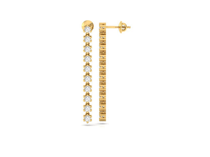 Linear Diamond Dangle Earrings