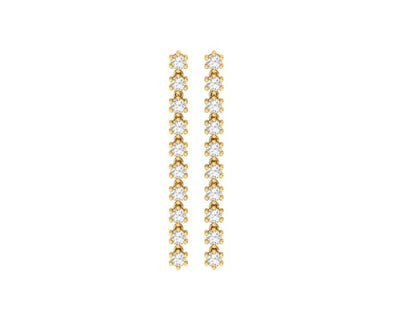 Linear Diamond Dangle Earrings