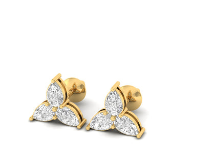 Pear Diamond Trinity Studs