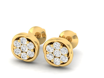 Seven Stone Diamond Cluster Earrings