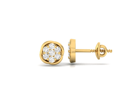 Seven Stone Diamond Cluster Earrings