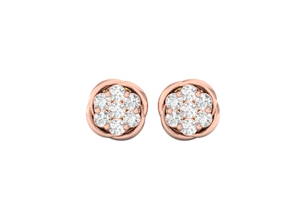 Seven Stone Diamond Cluster Earrings