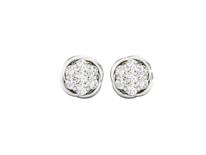 Seven Stone Diamond Cluster Earrings
