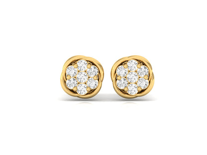 Seven Stone Diamond Cluster Earrings
