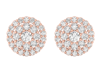 Elegant Diamond Cluster Stud Earrings
