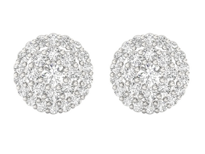 Elegant Diamond Cluster Stud Earrings